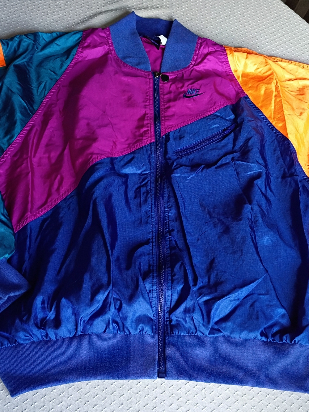 Vintage Nike Colorblock Windbreaker Jacket - Blue, Purple, Orange, Teal